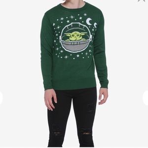 NWT STAR WARS MANDALORIAN THE CHILD YODA SWEATER L